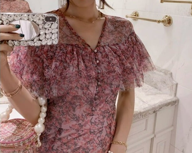 Seksowna Różowa Sukienka Z Lat 40