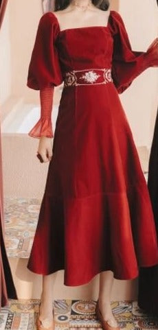 Aksamitna Sukienka Z Lat 40