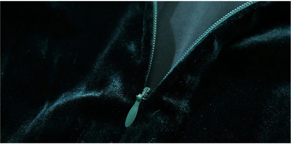 Zielona Aksamitna Sukienka Z Lat 40