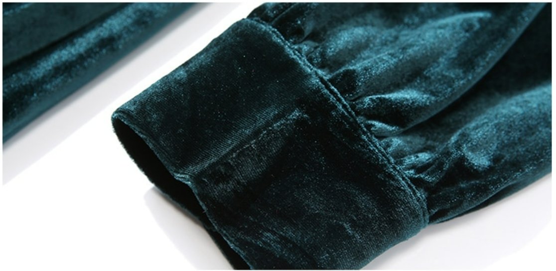 Zielona Aksamitna Sukienka Z Lat 40