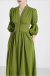 Sukienka Z Lat 40. Z Zielonymi Guzikami
