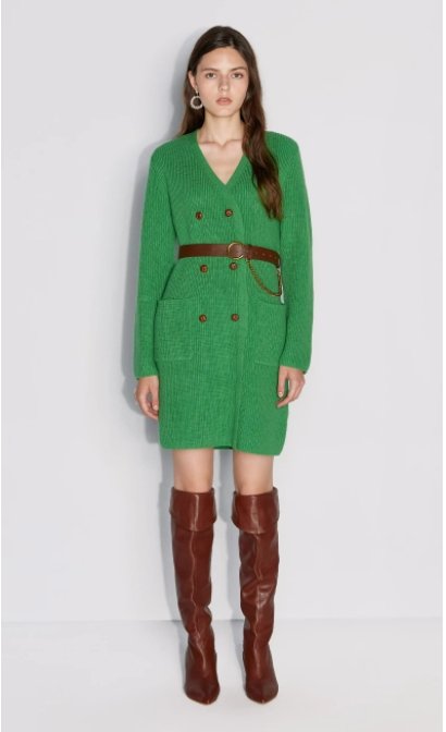 Sukienka Z Lat 40. Z Zielonymi Kieszeniami