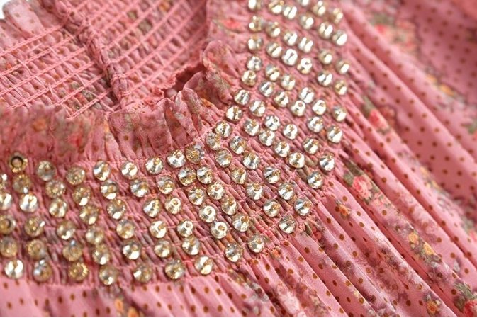 Jasnoróżowa Sukienka Vintage Z Lat 40