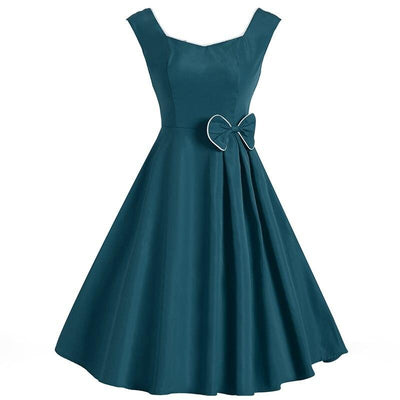Elegancka Sukienka Z Lat 50. Niebieska