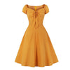 Żółta Sukienka W Kropki Z Lat 50