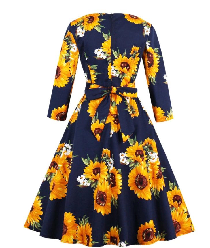 Sukienka Z Długimi Rękawami W Stylu Lat 50