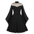 Czarna Sukienka Z Falującymi Rękawami Z Lat 50