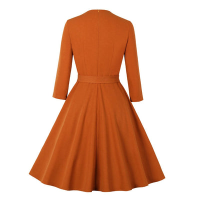 Pomarańczowa Sukienka Z Lat 50