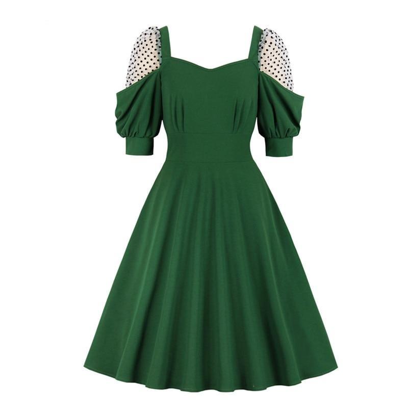 Zielona Sukienka Damska Z Lat 50