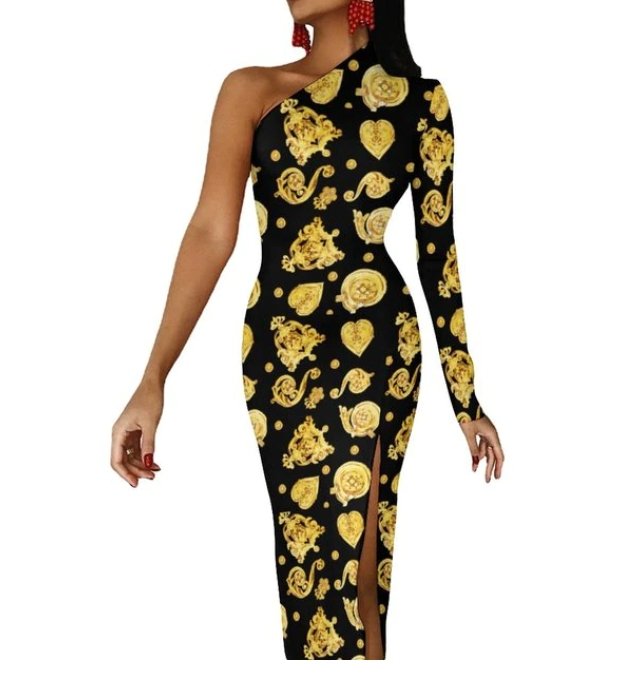 Asymetryczna Sukienka Z Lat 70