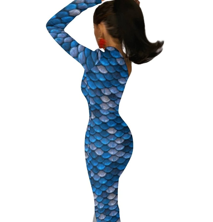 Niebieska Sukienka Z Lat 70