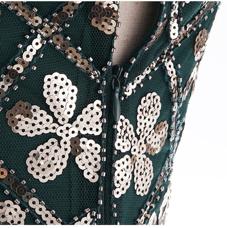 Sukienka Charleston Z Lat 20. - Zielono-Złota