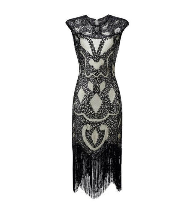 Srebrna Sukienka Charleston Z Lat 20