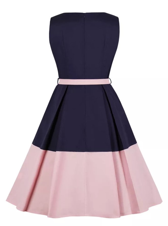 Różowa Sukienka Fartuszek Z Lat 60