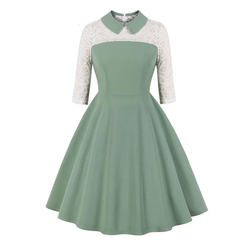 Zielona Sukienka Koktajlowa Z Lat 50