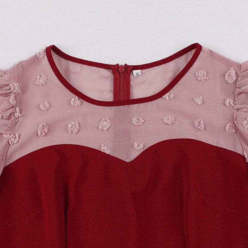 Burgundowa Sukienka Koktajlowa Z Lat 50