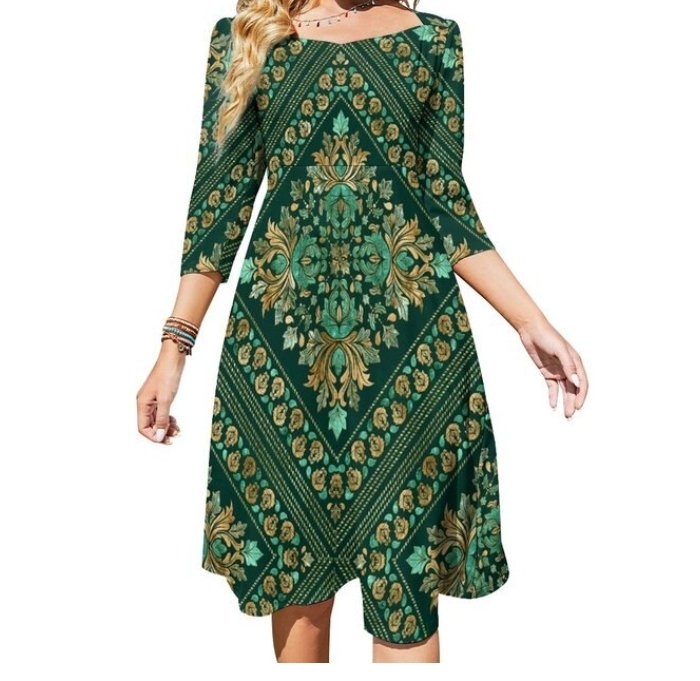 Krótka Zielona Sukienka Z Lat 70