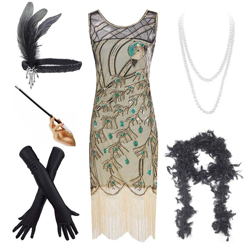 Złota Sukienka Koktajlowa Z Lat 20