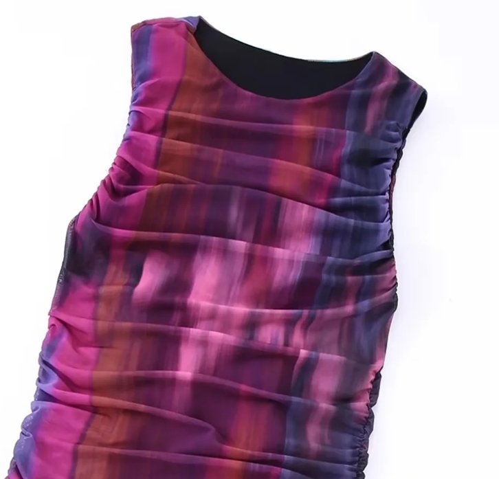 Kolorowa Sukienka Imprezowa Z Lat 70