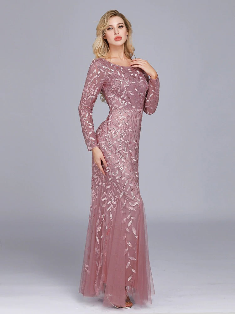 Elegancka Suknia Wieczorowa - Mauve Gatsby
