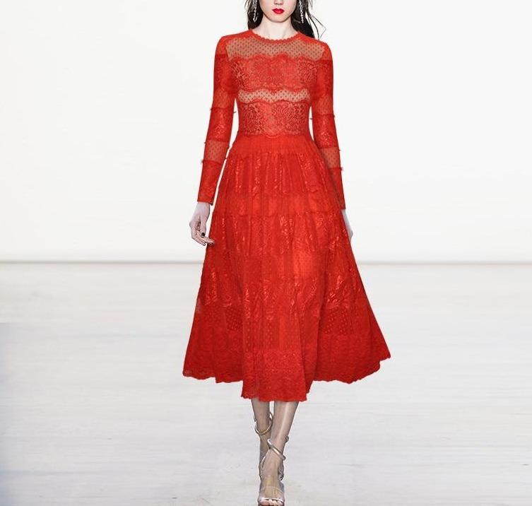 Vintage Czerwona Suknia Wieczorowa