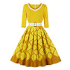 Żółta Sukienka Plus Size 50s
