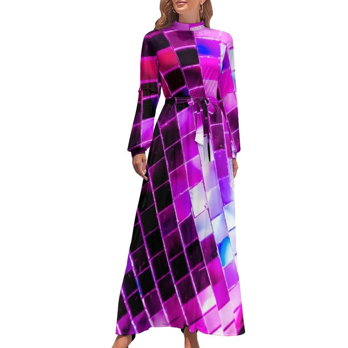 Różowa Sukienka Disco Z Lat 70