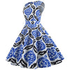Czarno-Niebieska Sukienka Z Lat 50