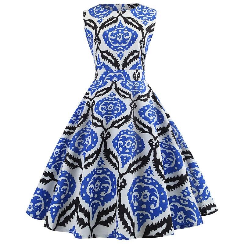 Czarno-Niebieska Sukienka Z Lat 50