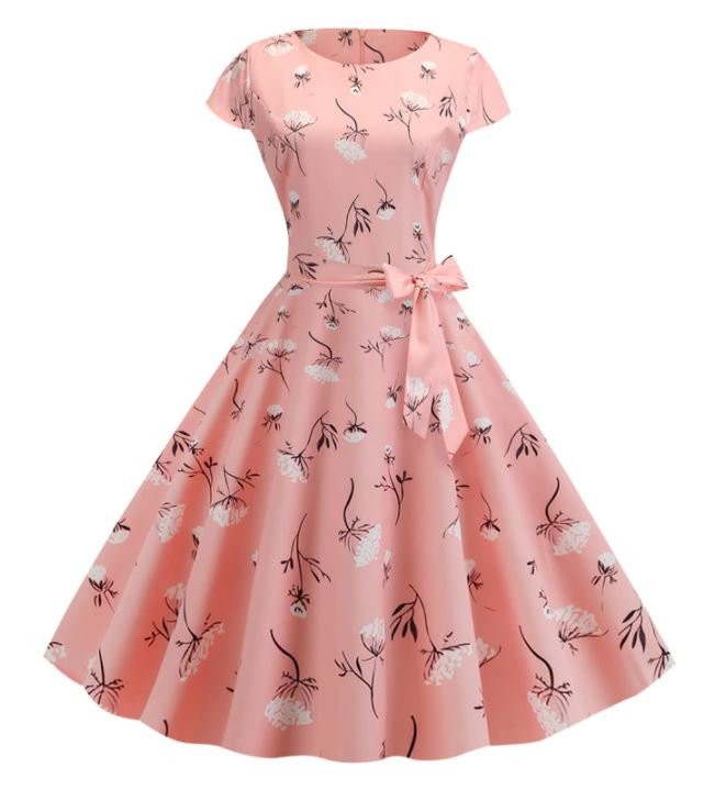 Rozkloszowana Sukienka Vintage W Kwiaty