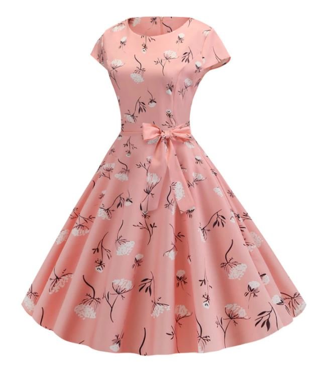 Rozkloszowana Sukienka Vintage W Kwiaty