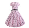 Wiosenna Różowa Sukienka Rozkloszowana W Stylu Vintage