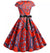 Rozkloszowana Sukienka Vintage W Czerwone Kwiaty
