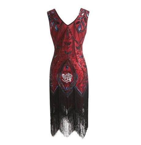 Damska Czerwona Sukienka Z Lat 20. XX Wieku