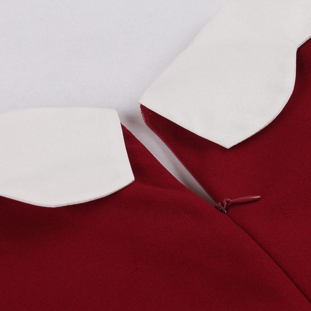 Lata Pięćdziesiąte Czerwona Sukienka Z Kołnierzykiem Piotruś Pan