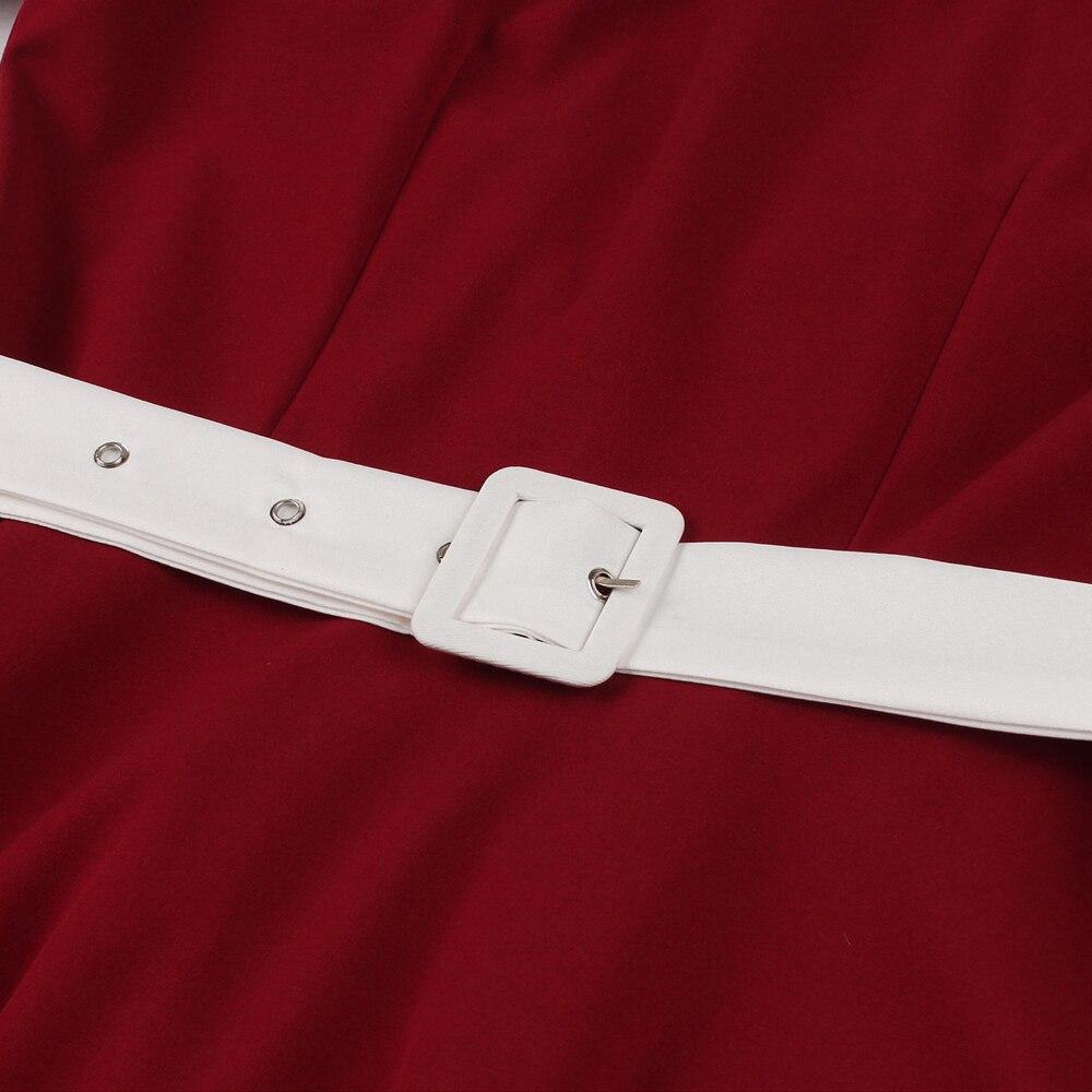 Lata Pięćdziesiąte Czerwona Sukienka Z Kołnierzykiem Piotruś Pan