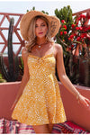 Żółta Sukienka W Kwiaty W Stylu Vintage
