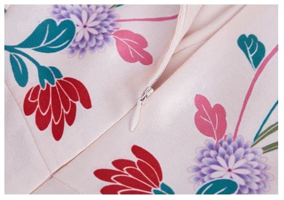 Różowa Sukienka W Kwiaty Z Lat 40