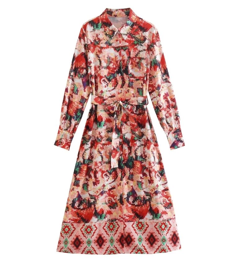 Luźna Sukienka Miejska Z Lat 70