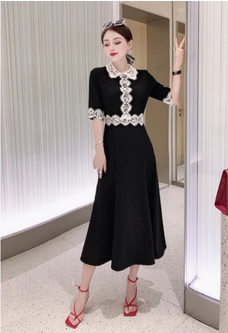 Czarna Sukienka W Stylu Vintage