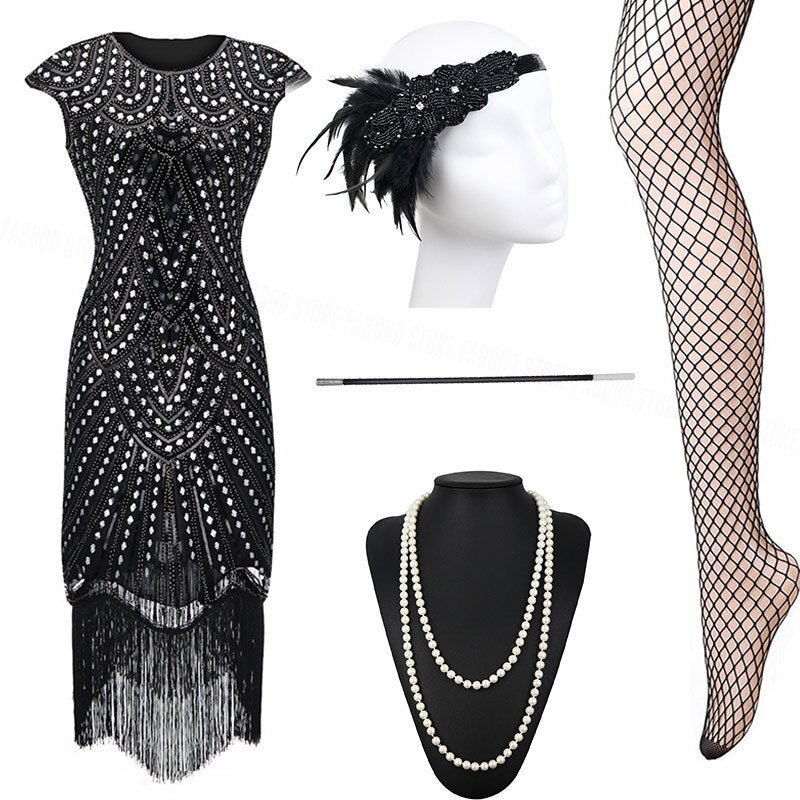 Czarna Sukienka Gatsby Z Lat 20