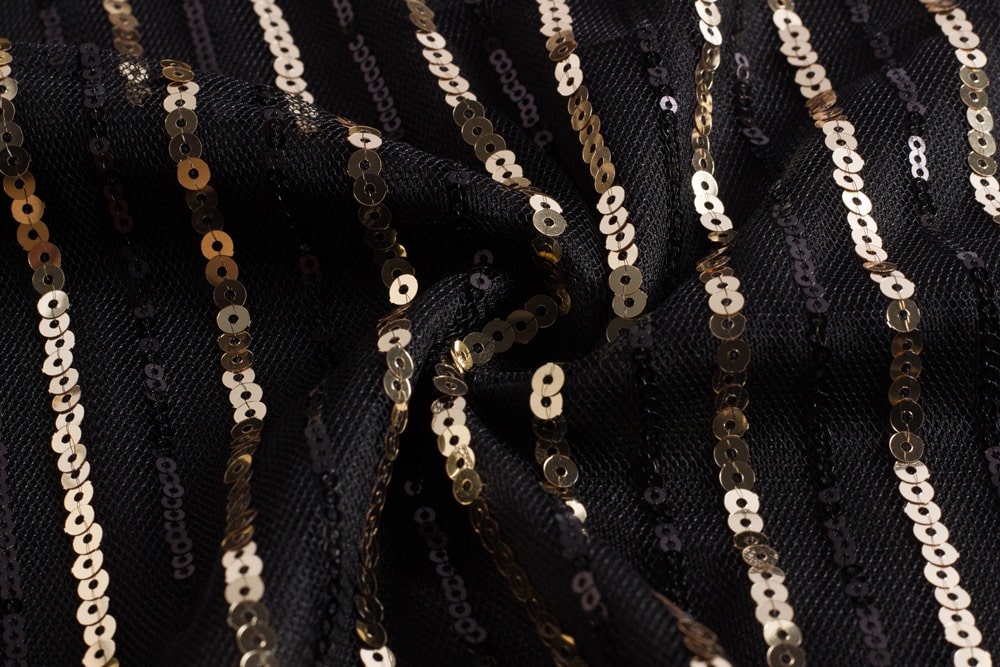 Czarno-Złota Krótka Sukienka Gatsby