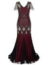 Burgundowa Długa Sukienka Haute Couture Gatsby