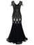 Czarno-Złota Długa Sukienka Haute Couture Gatsby