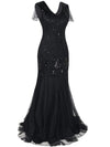 Czarna Długa Sukienka Gatsby Haute Couture