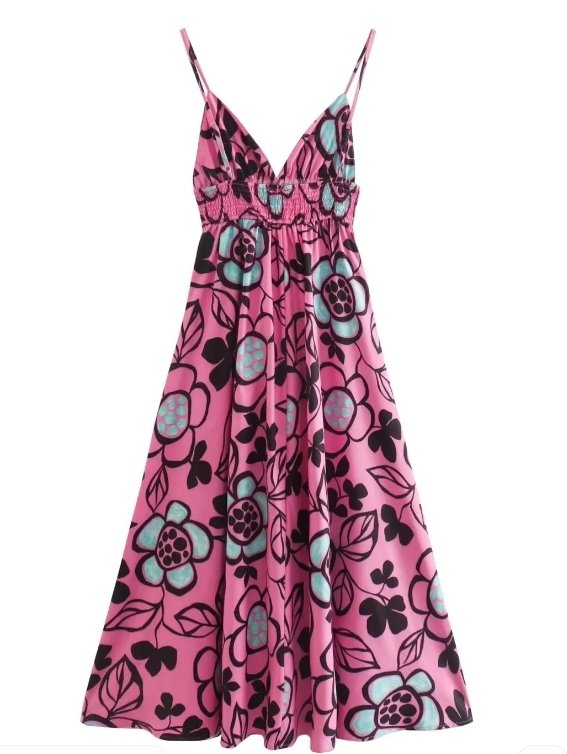 Kwiecista Sukienka Hipisowska Z Lat 70