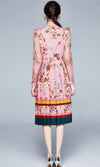 Różowa Sukienka Maxi W Kwiaty W Stylu Vintage