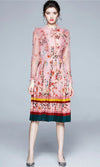 Różowa Sukienka Maxi W Kwiaty W Stylu Vintage