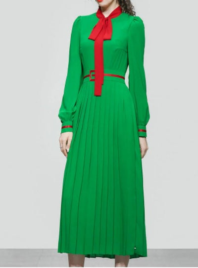 Sukienka Maxi W Stylu Vintage Z Długim Rękawem