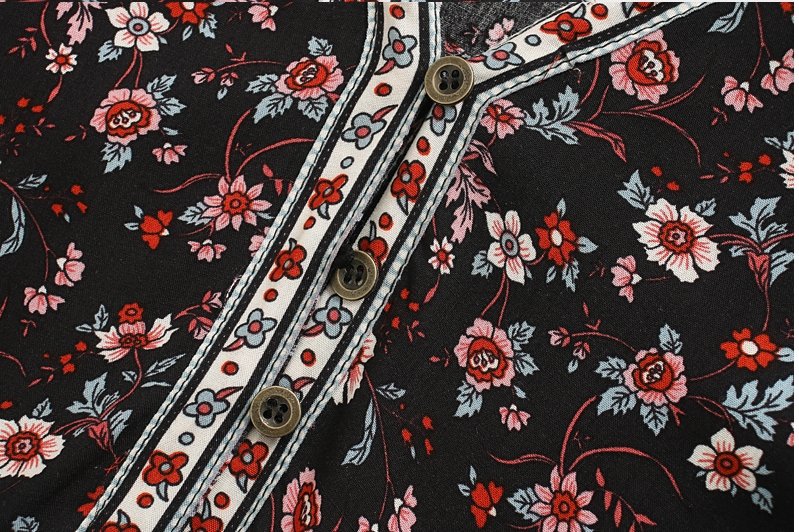 Czarna Sukienka Maxi W Stylu Lat 70